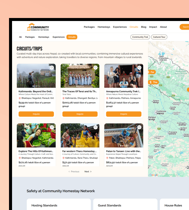 Community Homestay Network Desktop View